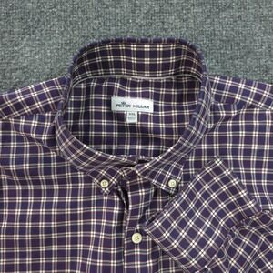 Peter Millar Shirt Mens XXL Blue Plaid Crown Soft Baldwin Sport Performance Golf